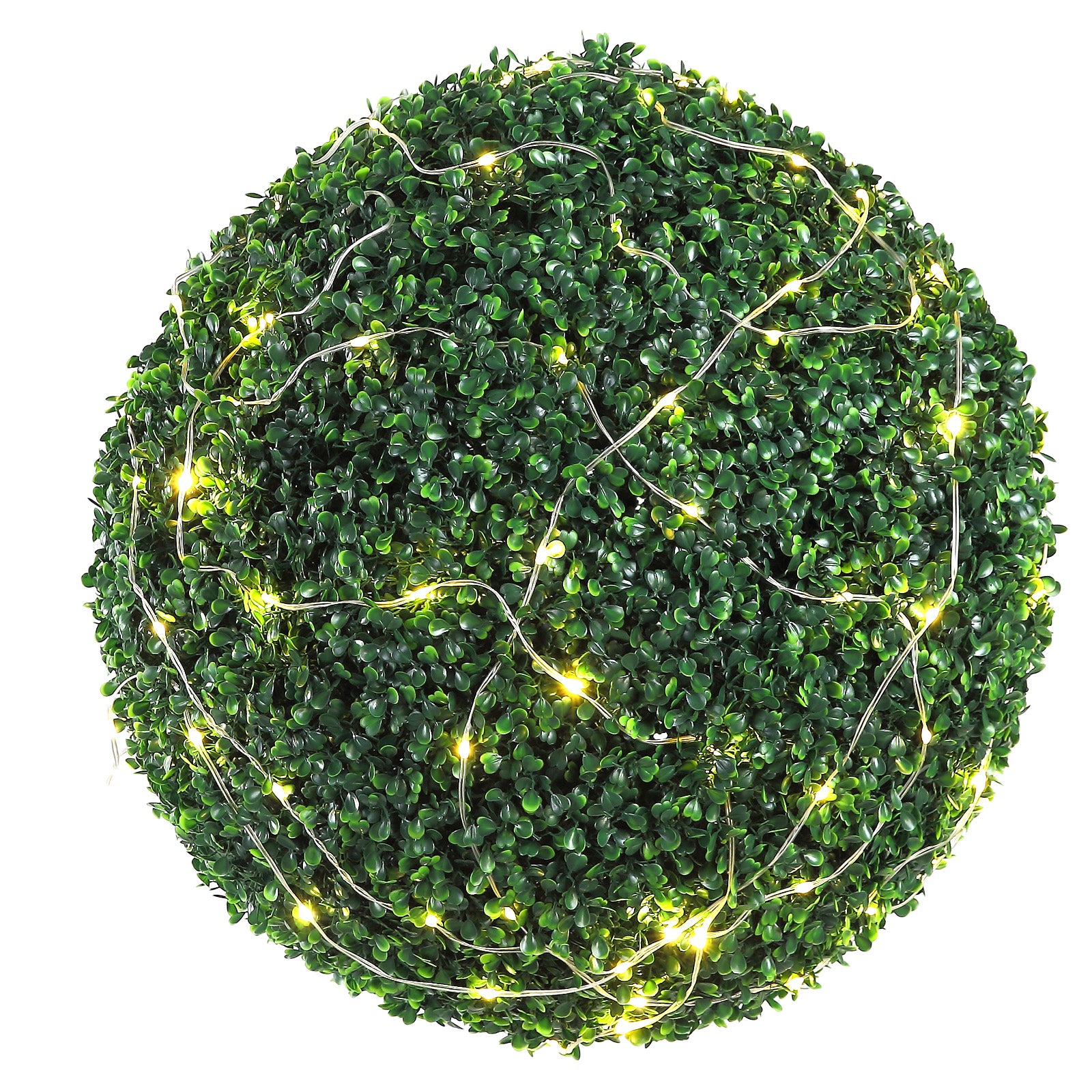 Artificial Topiary Boxwood Trees, 20" Tall (2 Pieces), Ball-Shaped Faux Topiary Plants, All-Season Green Decorative Faux Plants for Backyard, Balcony, Garden, Wedding, and Home Décor