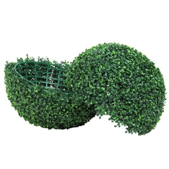 Artificial Topiary Boxwood Trees, 20" Tall (2 Pieces), Ball-Shaped Faux Topiary Plants, All-Season Green Decorative Faux Plants for Backyard, Balcony, Garden, Wedding, and Home Décor