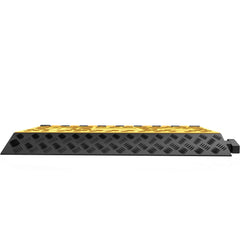 1 Pack of 3-Channel Rubber Cable Protector Ramps Heavy Duty 44000Lbs Load Capacity Cable Wire Cord Cover Ramp Speed Bump Driveway Hose Cable Ramp Protective Cover