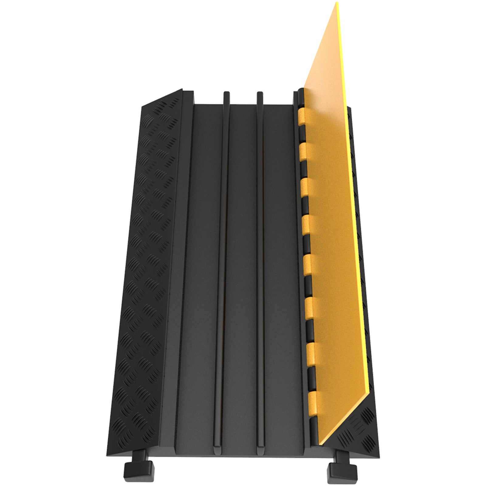 1 Pack of 3-Channel Rubber Cable Protector Ramps Heavy Duty 44000Lbs Load Capacity Cable Wire Cord Cover Ramp Speed Bump Driveway Hose Cable Ramp Protective Cover