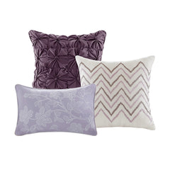 6 Piece Printed Quilt Set with Throw Pillows Taupe King/Cal King