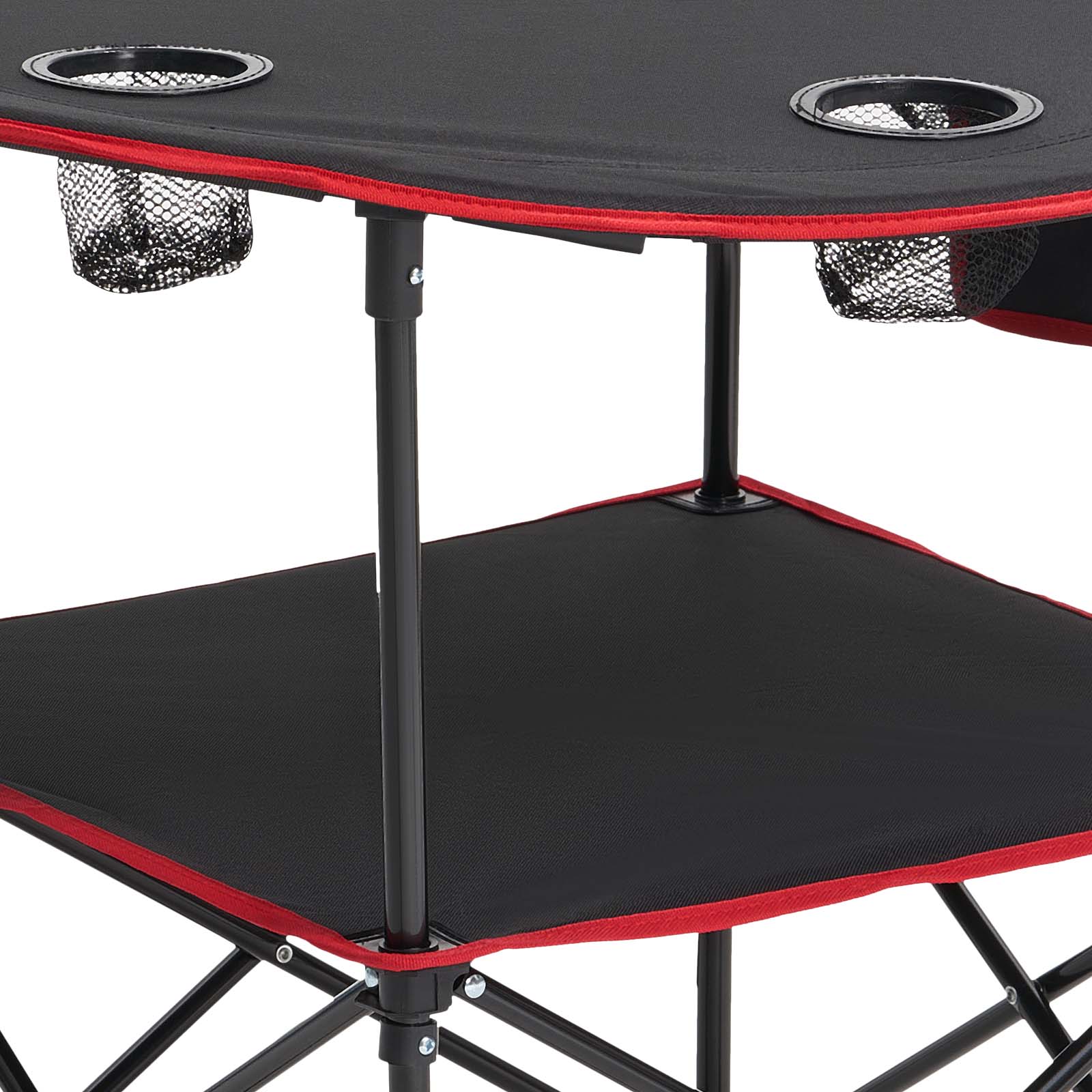 Folding Portable Camping Table Oxford Outdoor Picnic RoundTable 4 Cup Holders