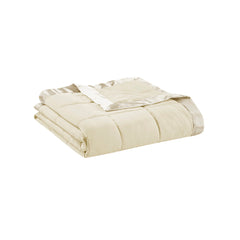 Lightweight Down Alternative Blanket with Satin Trim Cream King