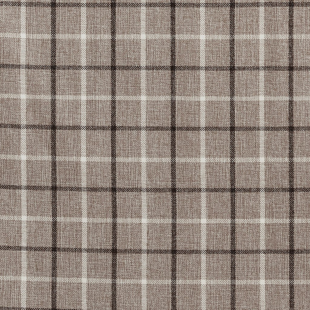 Plaid Rod Pocket and Back Tab Curtain Panel with Fleece Lining Brown 50x84"