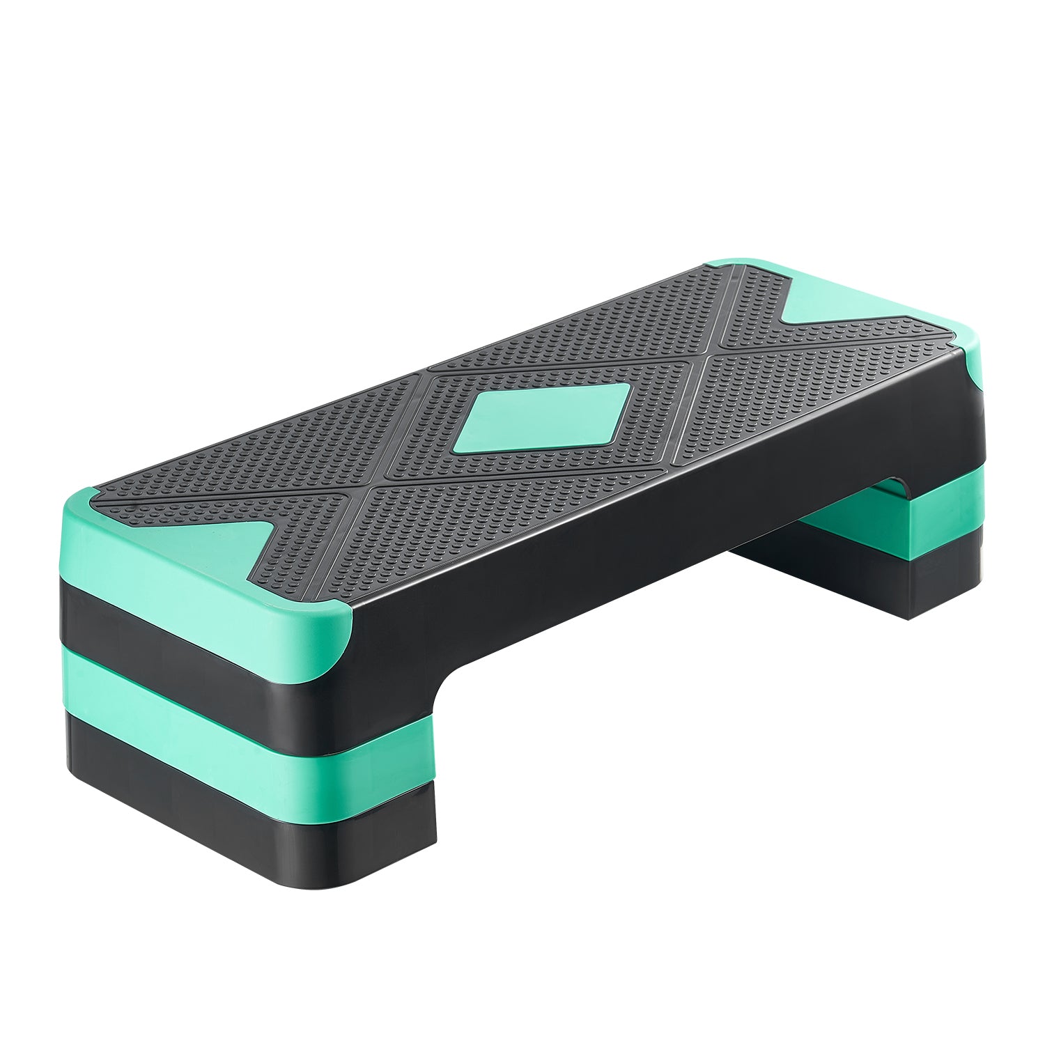Aerobic Exercise Step Platform Height Adjustable Workout Stepper 4 Riser Green