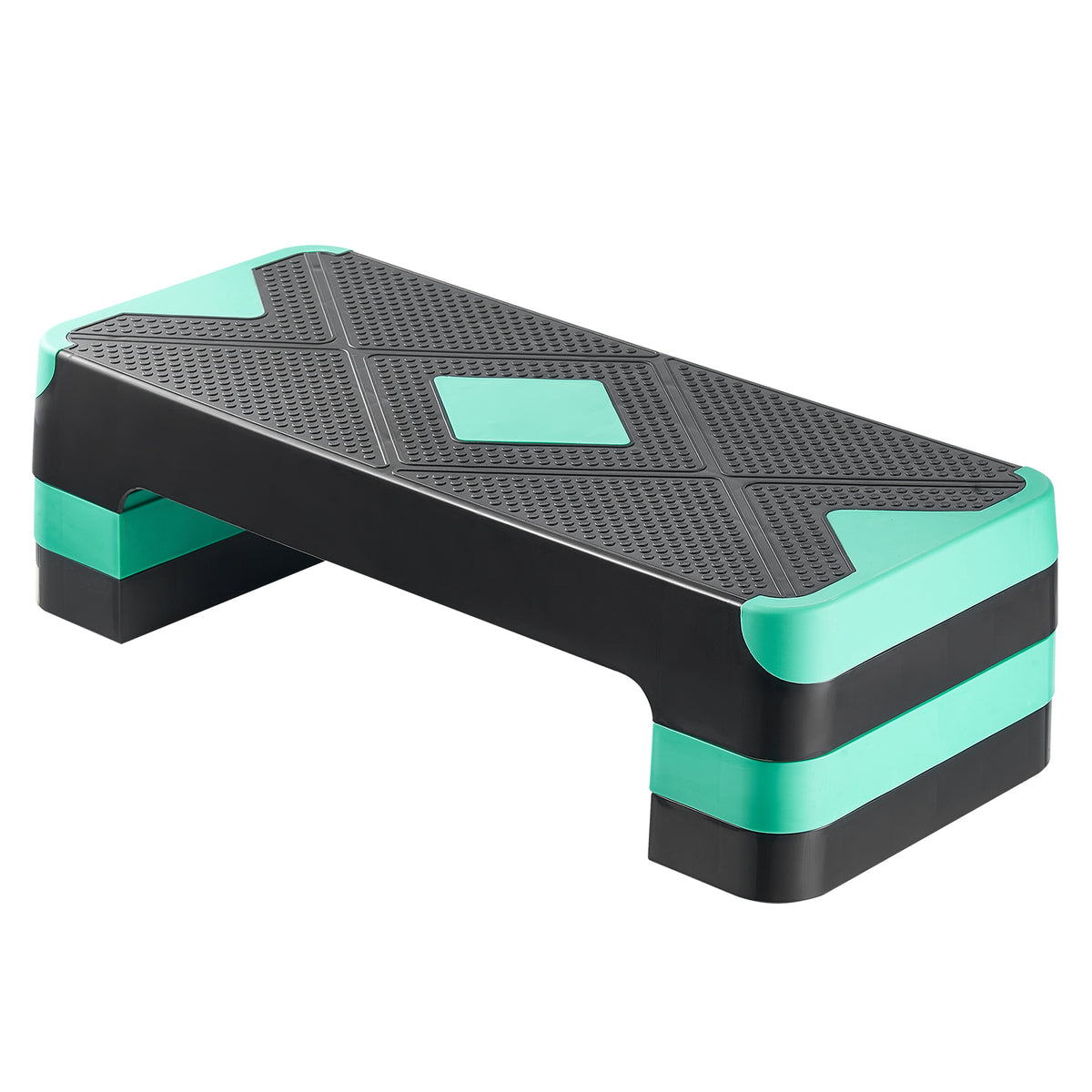 Aerobic Exercise Step Platform Height Adjustable Workout Stepper 4 Riser Green