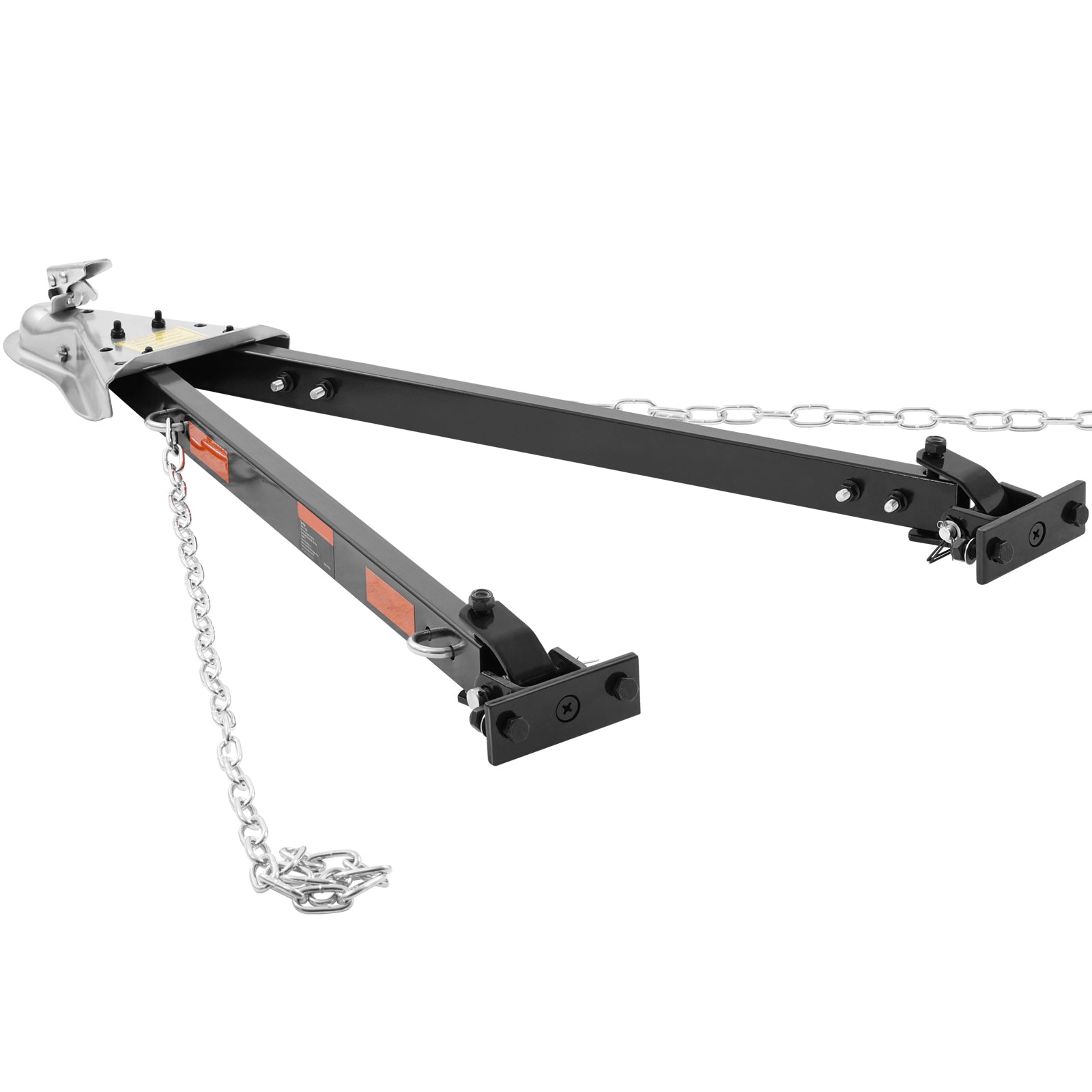 Tow Bar, 5500 lbs Towing Capacity with Chains, Powder-Coating Alloy Steel Bumper-Mounted Universal Towing Bar, Coupler Fits 2-Inch Ball Hitch, 39.4-Inch Opening Width, for RV Car Trailer Truck