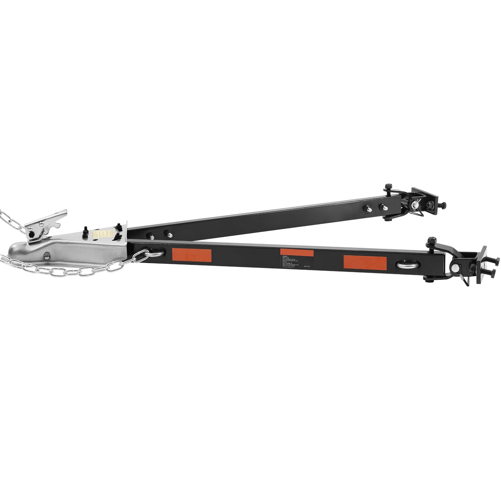 Tow Bar, 5500 lbs Towing Capacity with Chains, Powder-Coating Alloy Steel Bumper-Mounted Universal Towing Bar, Coupler Fits 2-Inch Ball Hitch, 39.4-Inch Opening Width, for RV Car Trailer Truck