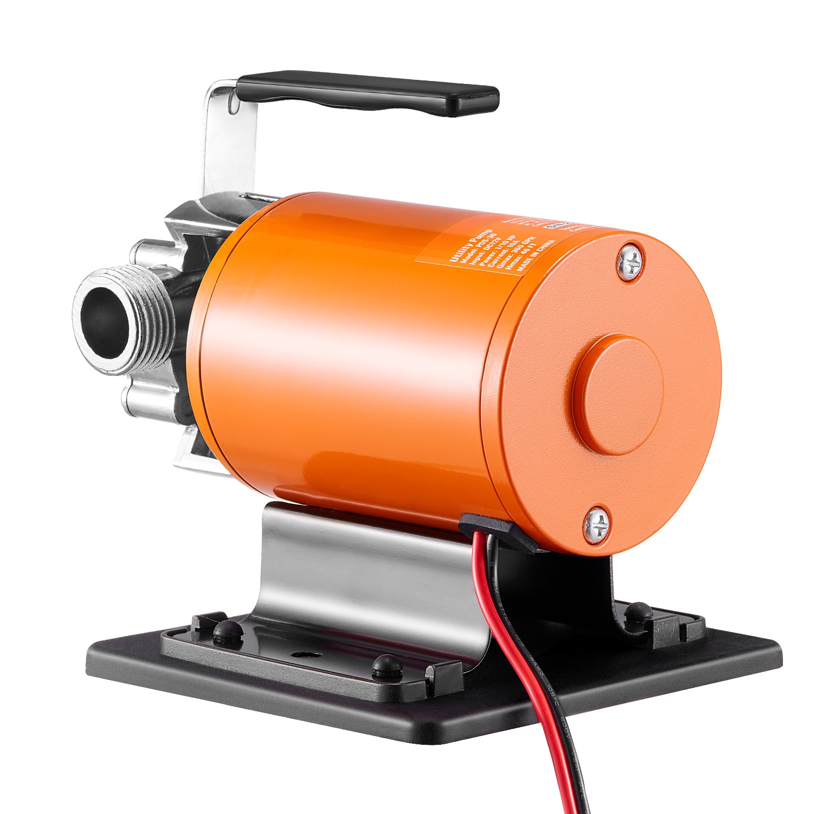 Water Transfer Pump, 12V DC 360 GPH 1/10HP, Portable Electric Utility Pump with 6 ft Suction Hose Kit, Impeller, Suction Strainer, for Garden, Rain Barrel, Pool, Pond, Hot Tub, Aquarium Draining