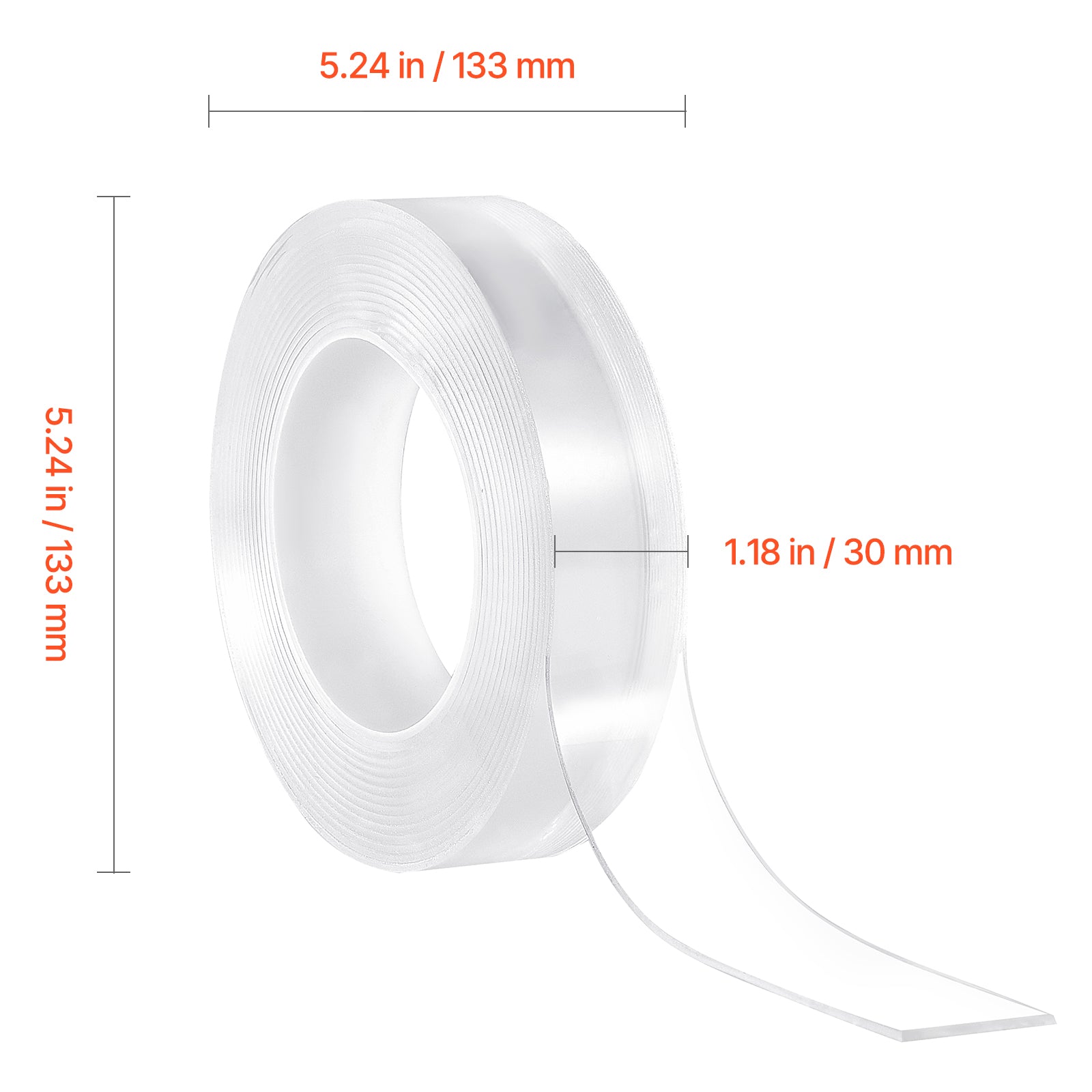 Double Sided Tape Heavy Duty, 16 ft Nano Mounting Tape(3 Pack), Strong Adhesive & Reusable, Clear Two Sided Wall Tape, Removable Poster Picture Hanging Strips for Home Office Car Outdoor Use