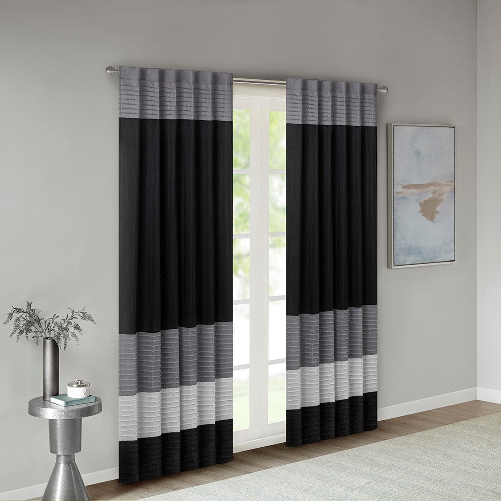 Polyoni Pintuck Curtain Panel(Only 1 Pc Panel)