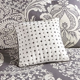 7 Piece Cotton Printed Comforter Set Indigo Cal King