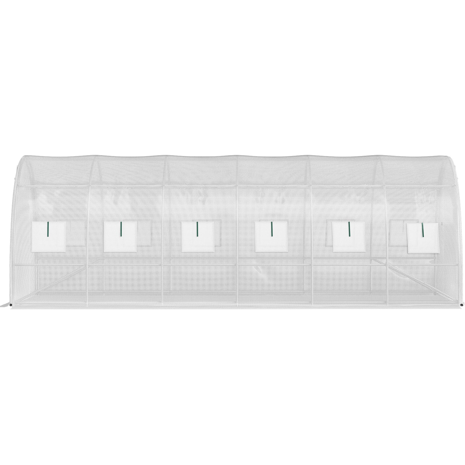 Walk-in Tunnel Greenhouse, 20 x 10 x 7 ft Portable Plant Hot House w/ Galvanized Steel Hoops, 3 Top Beams, Diagonal Poles, 2 Zippered Doors & 12 Roll-up Windows, White