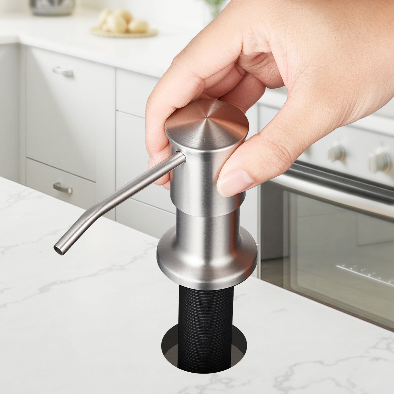 Built in Soap Dispenser for Kitchen Sink Stainless Steel Countertop Pump