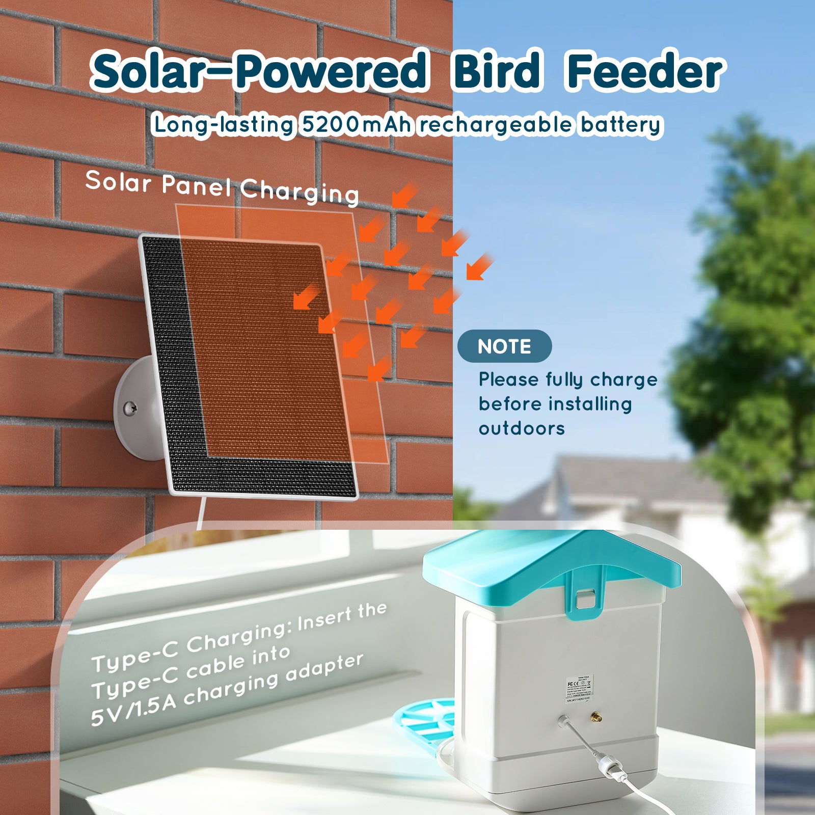 Smart Bird Feeder with Camera 2K HD AI Identify Bird Species Auto Capture
