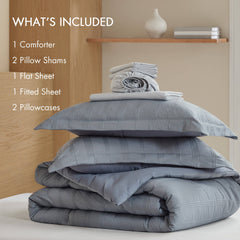 7-Piece Full Woven Striped Comforter Set