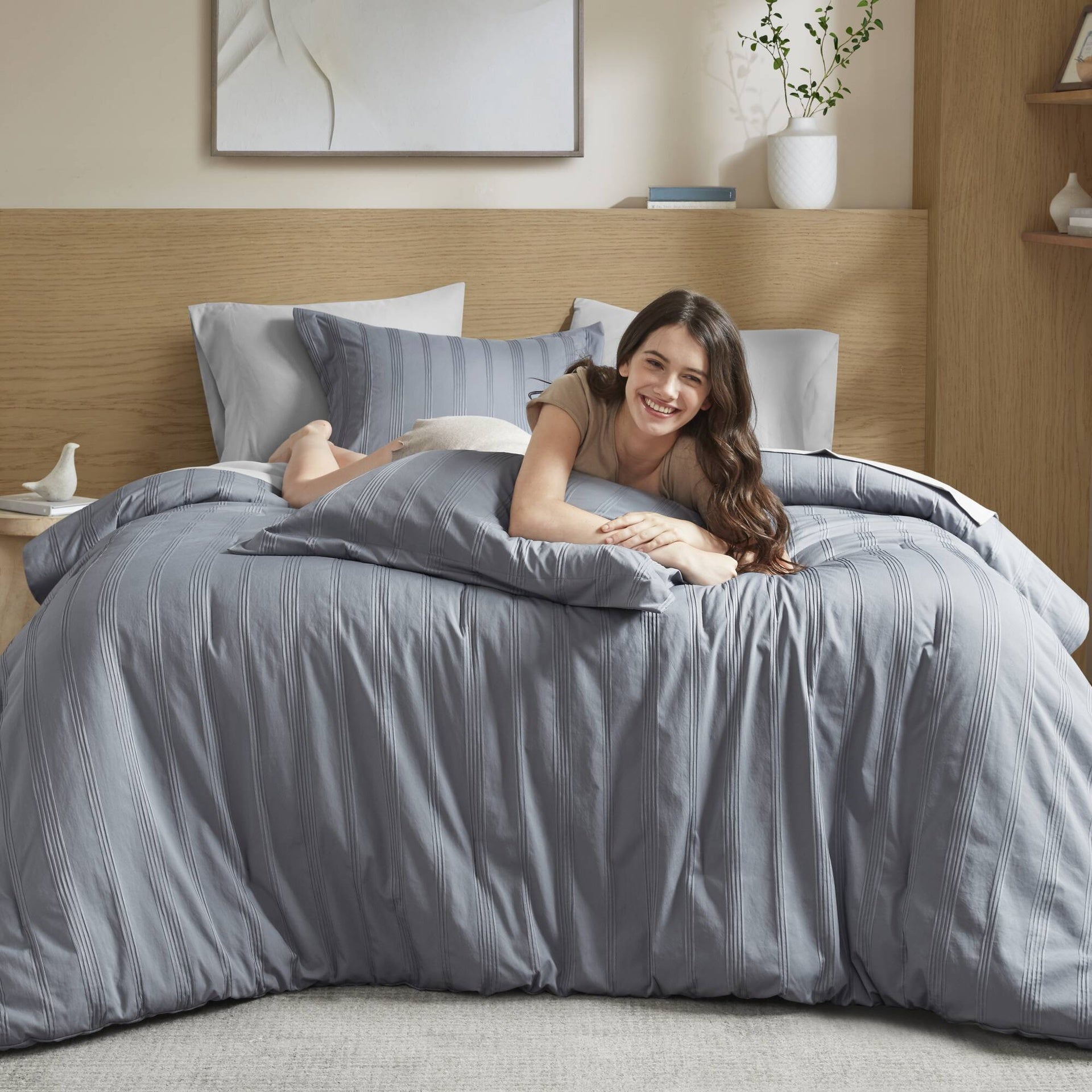 7-Piece Full Woven Striped Comforter Set