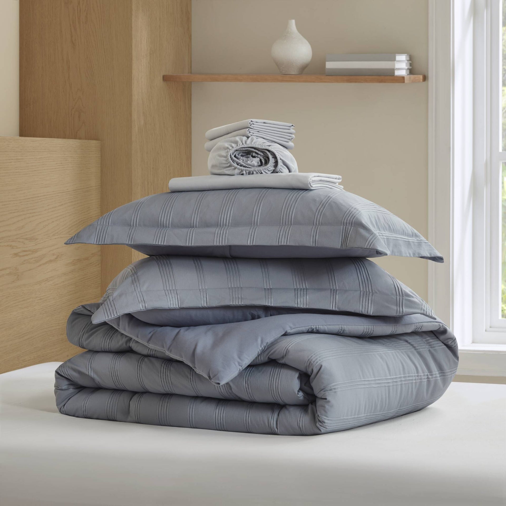 7-Piece Full Woven Striped Comforter Set