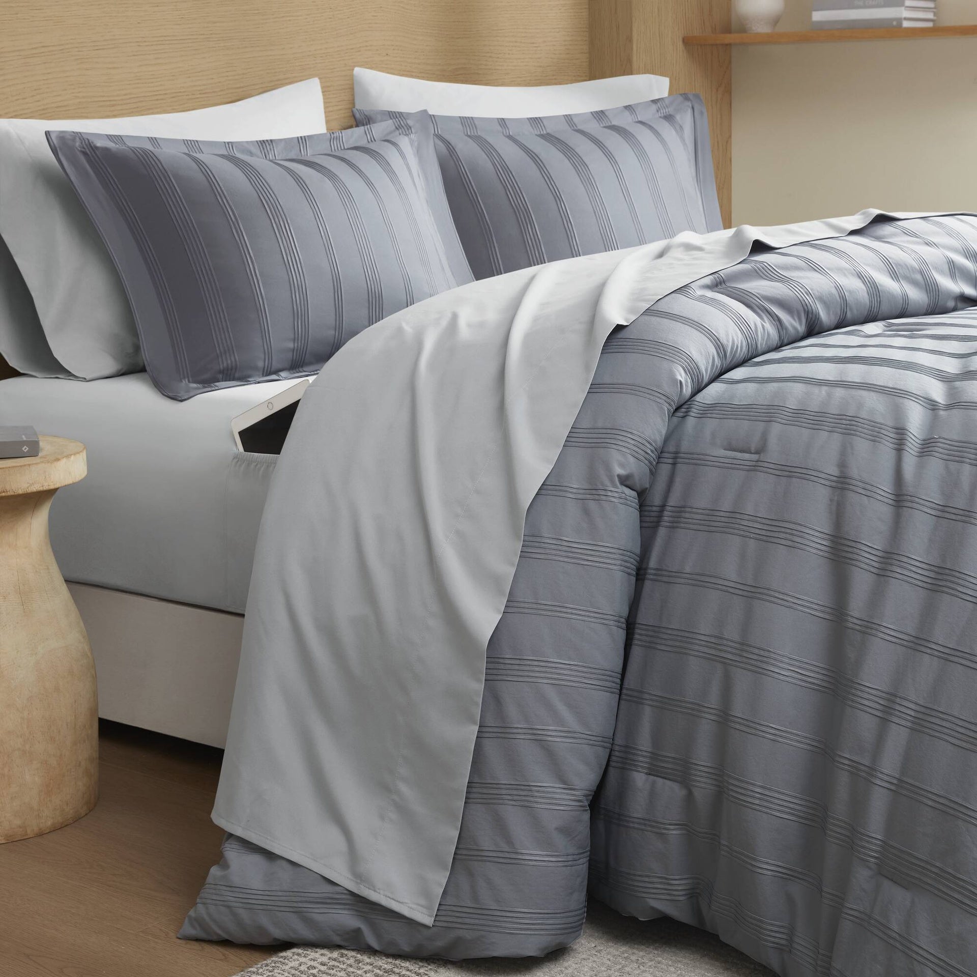 7-Piece Full Woven Striped Comforter Set