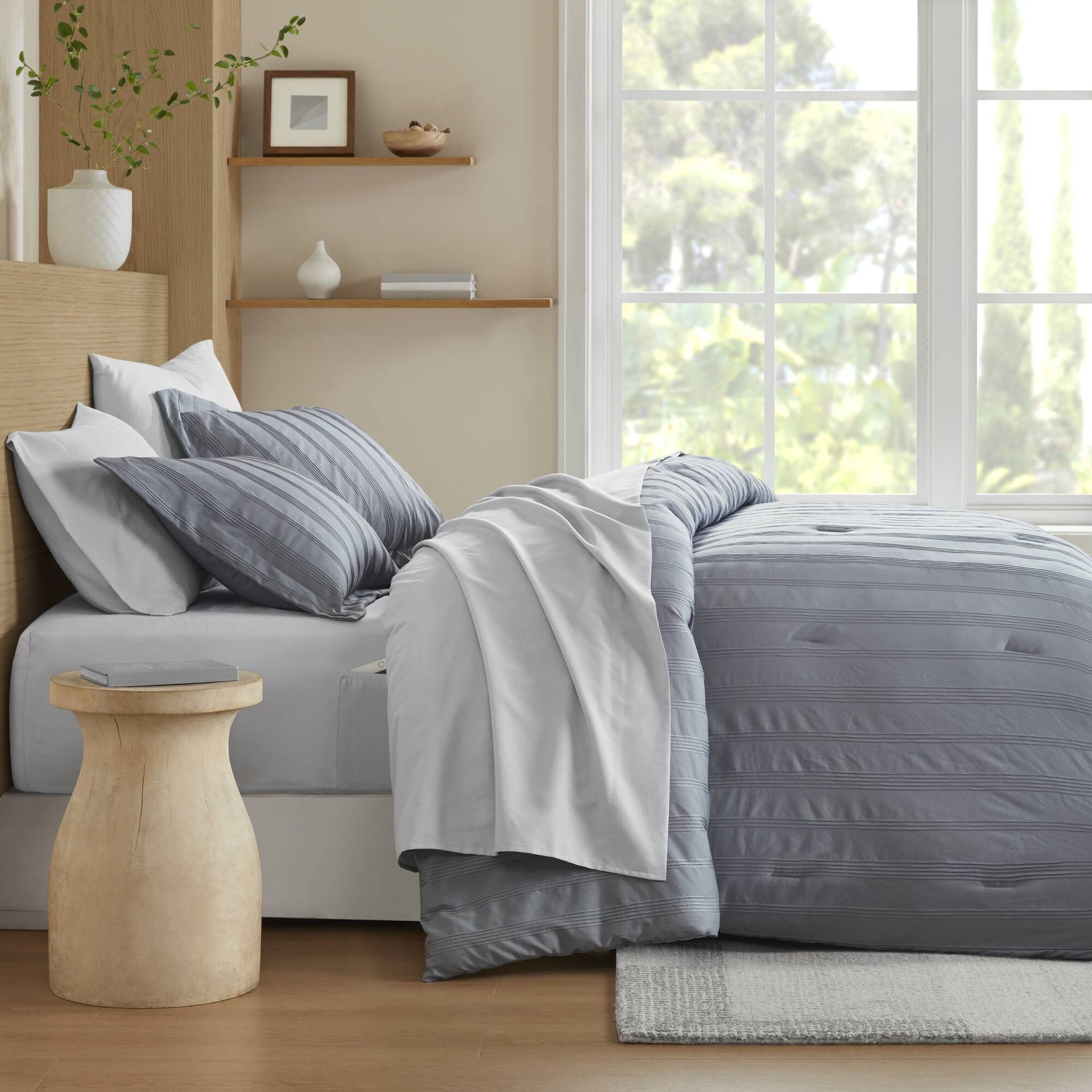 7-Piece Full Woven Striped Comforter Set