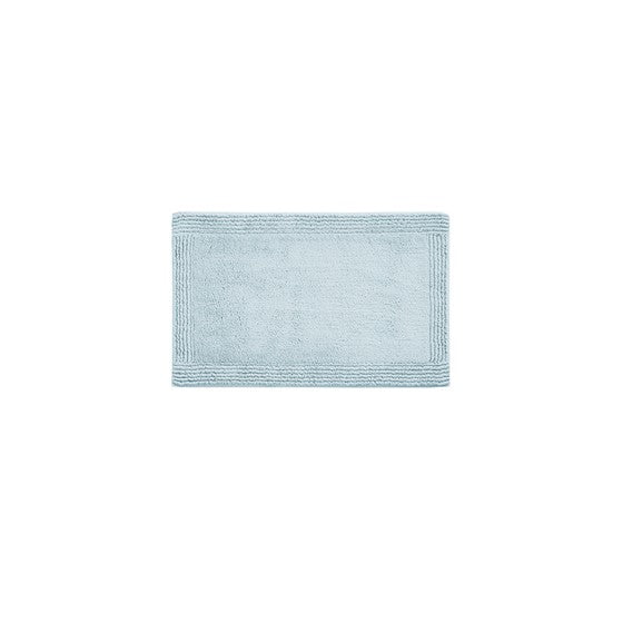 100% Cotton Tufted 3000 GSM Reversible Bath Rug Blue 21x34"
