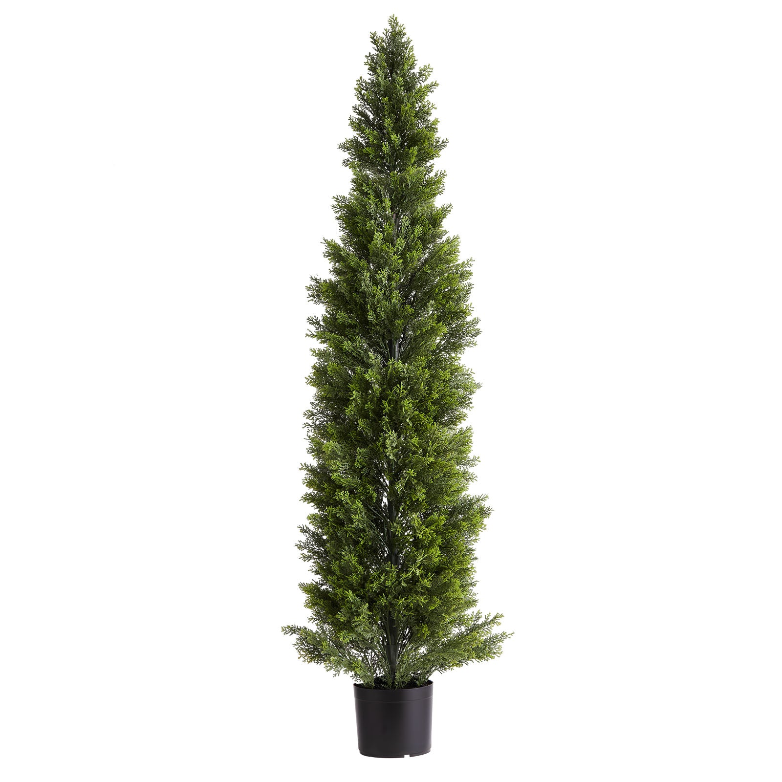 Artificial Topiary Cedar Trees, 60 inch 2 Set Faux Pine Shrubs Plants, Fake Silk Tree Look Real, Easy Assembly for Decor Front Porch Outdoor Patio Garden Balcony Backyard Indoor Office