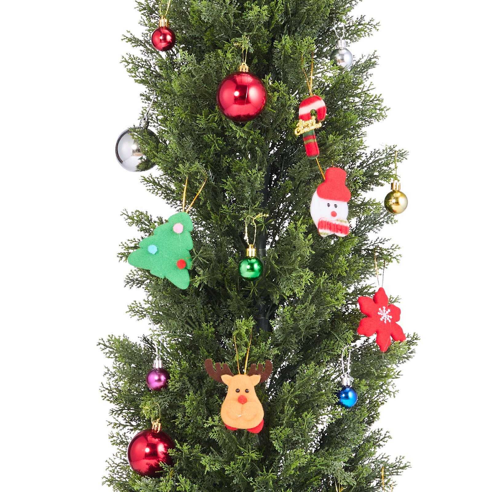 Artificial Topiary Cedar Trees, 60 inch 2 Set Faux Pine Shrubs Plants, Fake Silk Tree Look Real, Easy Assembly for Decor Front Porch Outdoor Patio Garden Balcony Backyard Indoor Office