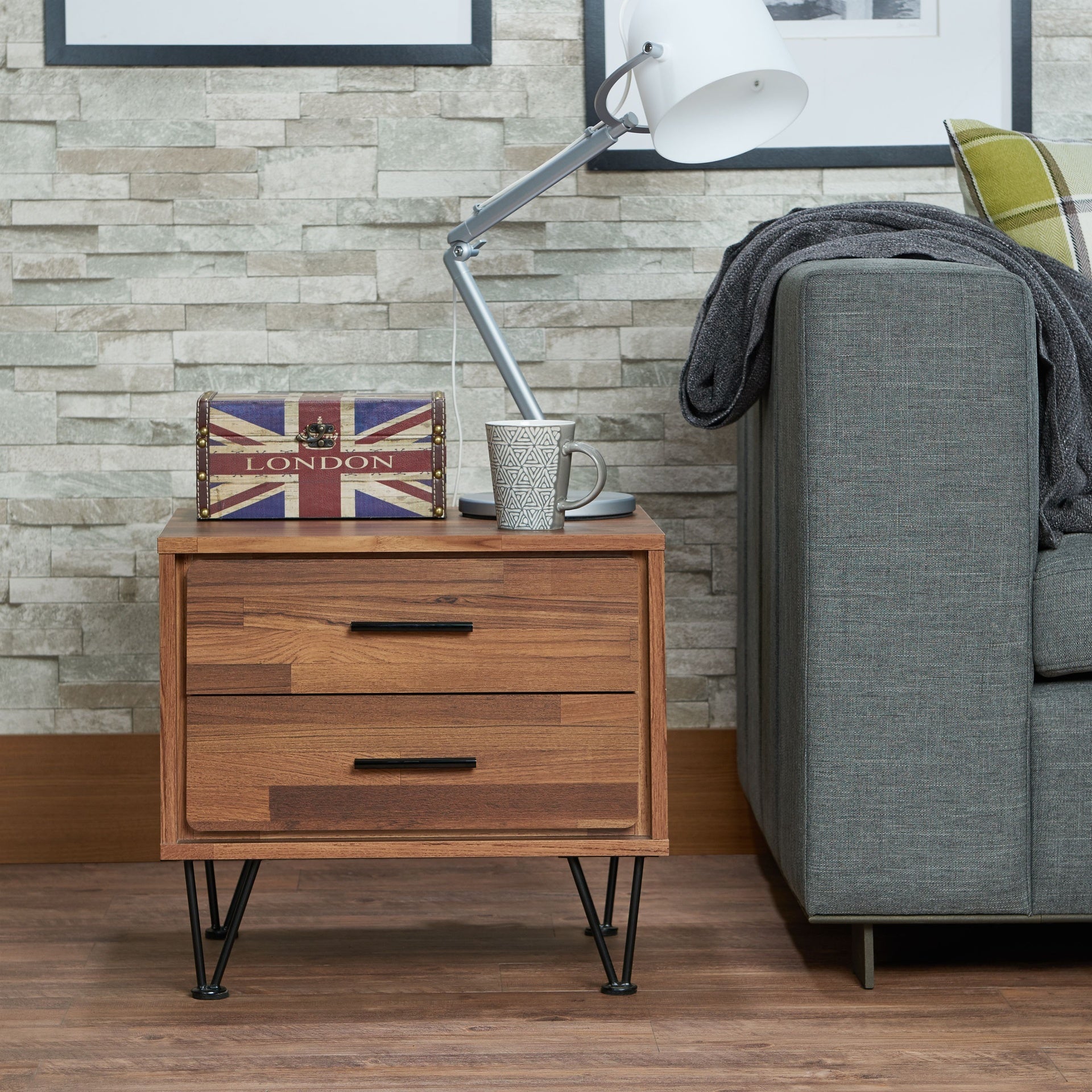 Deoss Walnut Finish Accent Table