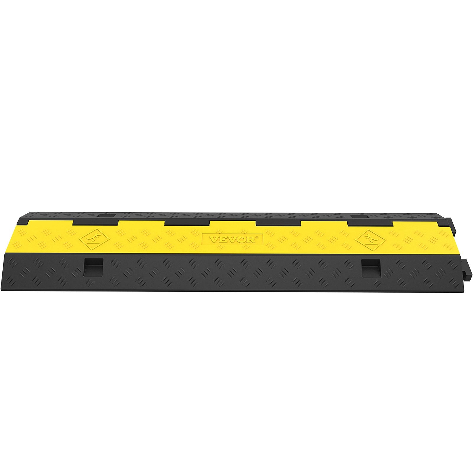 Cable Protector Ramp, 4 Packs 2 Channels Speed Bump Hump, Rubber Modular Speed Bump Rated 11000 LBS Load Capacity, Protective Wire Cord Ramp Driveway Rubber Traffic Speed Bumps Cable Protector