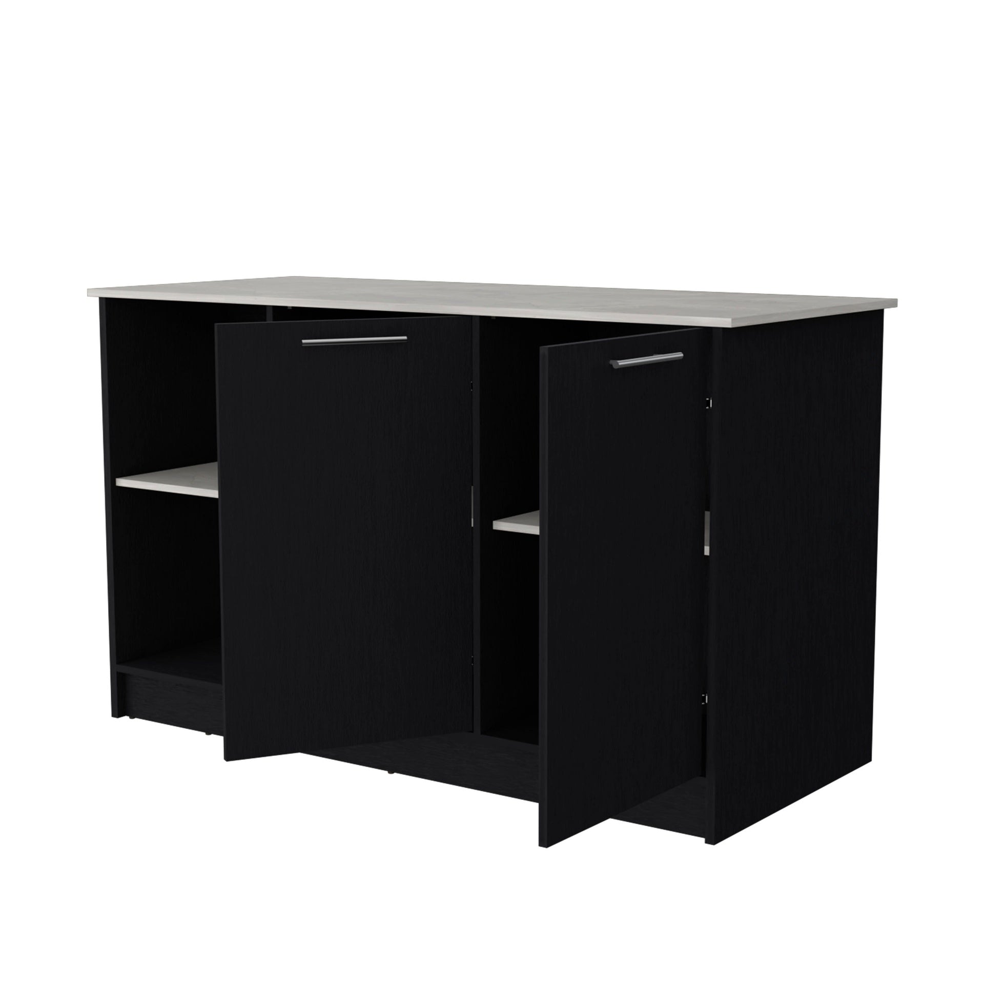 Wenge and Onyx Double Door Cabinets Kitchen Island