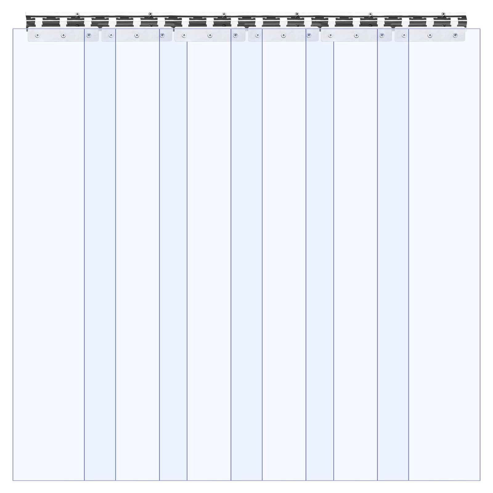 Clear PVC Strip Curtain, 84 in Height x 36 in Width x 0.08 in Thickness, 6 PCS Walk in Freezer Cooler Curtain Strips, Thermal Insulating Plastic Door Strips for Warehouse, Freezer, Garage Doors