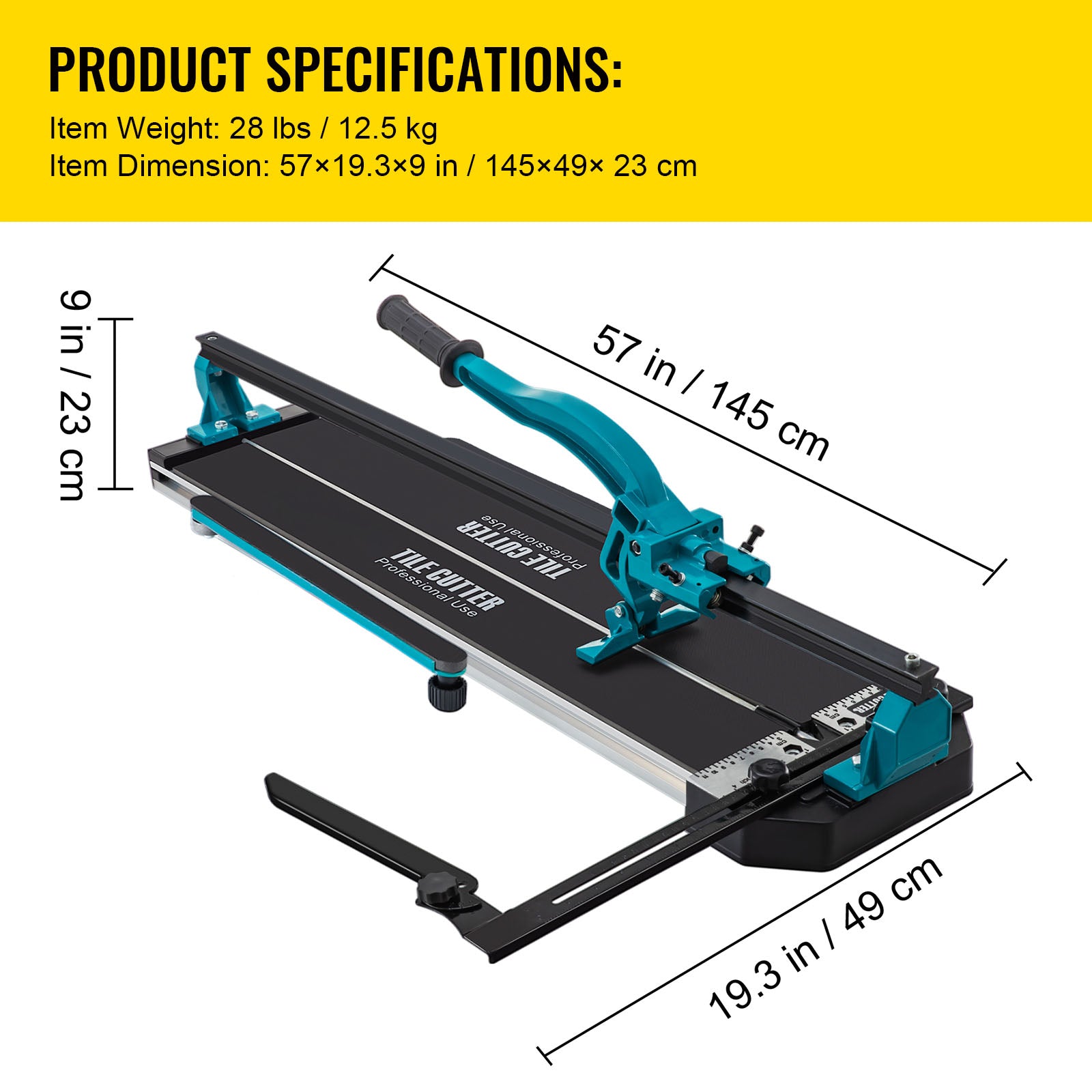 Tile Cutter, 48 Inch Manual Tile Cutter, Tile Cutter Tools w/ Single Rail & Double Brackets, 3/5 in Cap w/Precise Laser Guide, Snap Tile Cutter for Precision Cutting Porcelain Tiles Industry