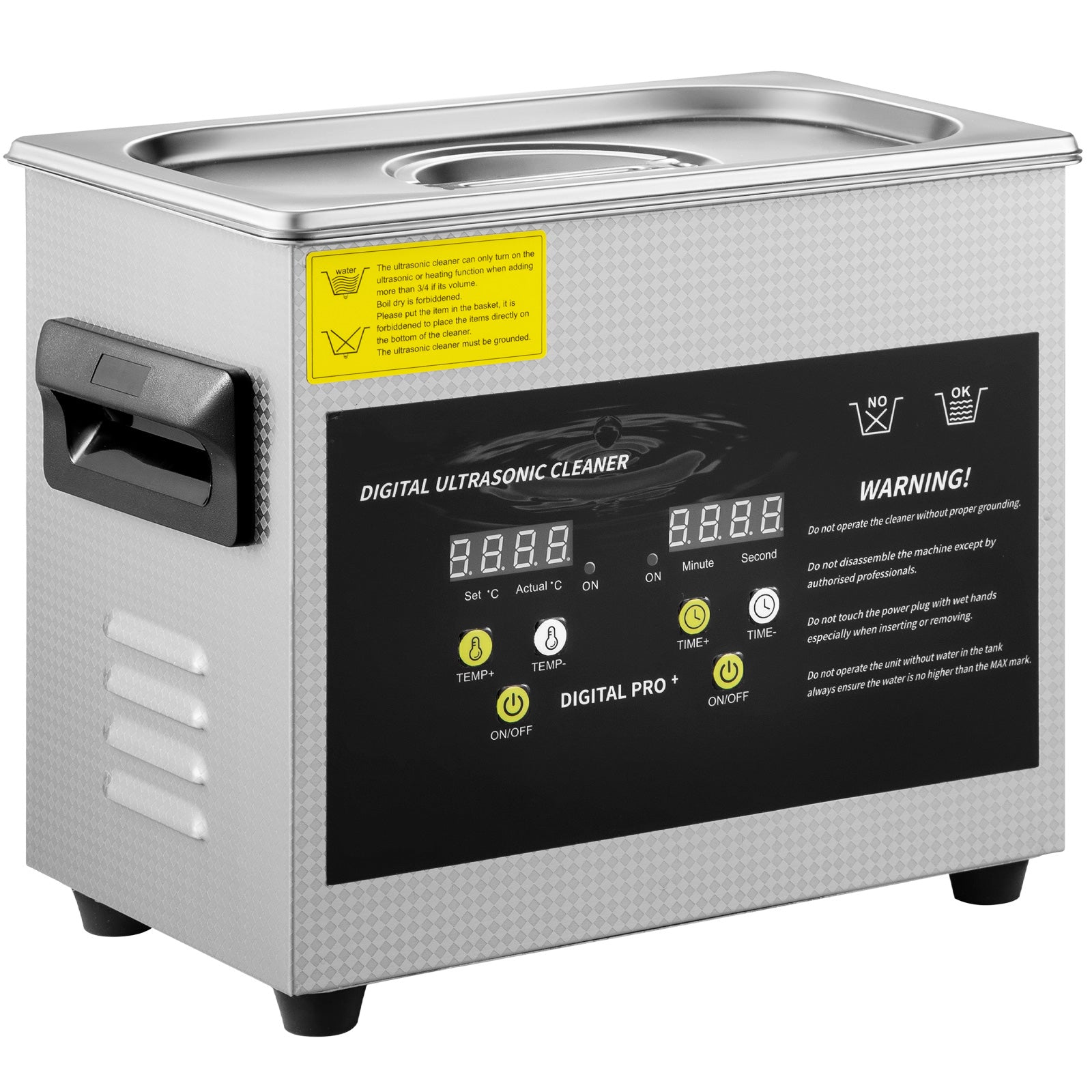 3L Upgraded Ultrasonic Cleaner (200W Heater,120W Ultrasonic) Professional Digital Lab Ultrasonic Parts Cleaner with Heater Timer for Jewelry Glasses Parts Cleaning