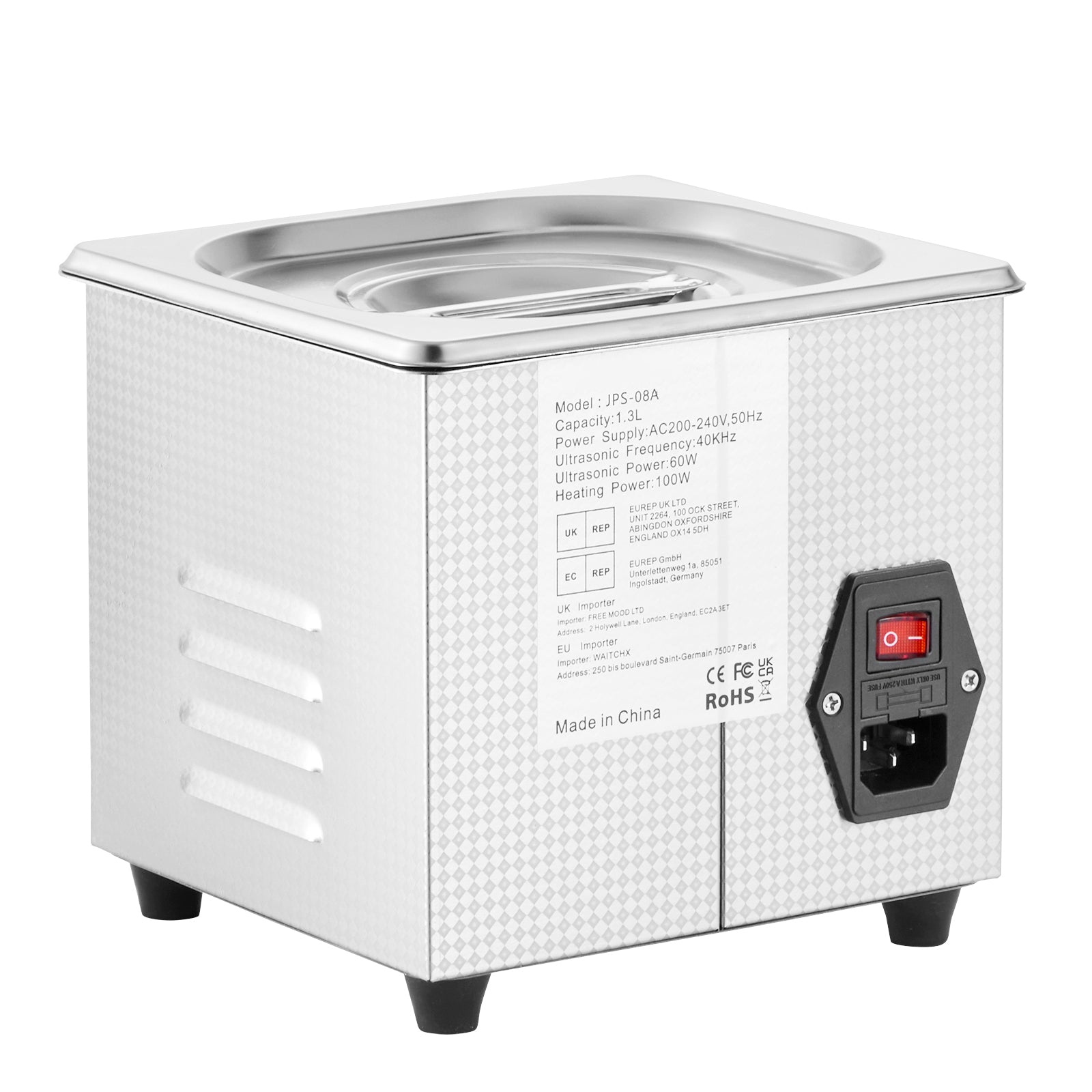 Ultrasonic Cleaner 1.3L Professional Ultrasonic Cleaner with Digital Timer 40kHz Excellent Ultrasonic Cleaning Machine 110V for Jewelry Watch Ring Coin Diamond Eyeglasses Small Parts Cleaning