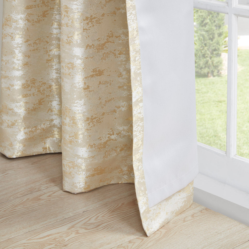 Jacquard Lined Total Blackout Rod Pocket/Back Tab Curtain Panel(Only 1 Pc Panel)