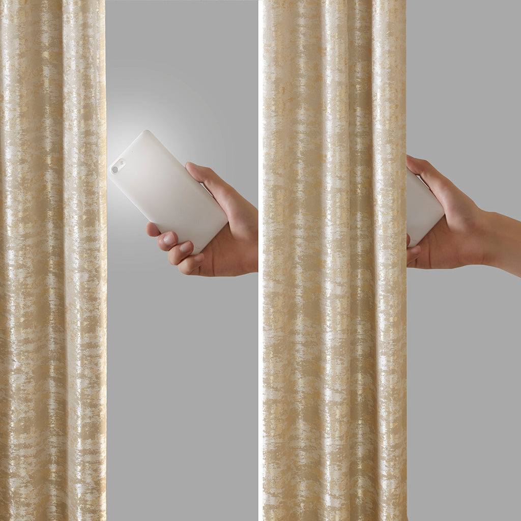 Jacquard Lined Total Blackout Rod Pocket/Back Tab Curtain Panel(Only 1 Pc Panel)