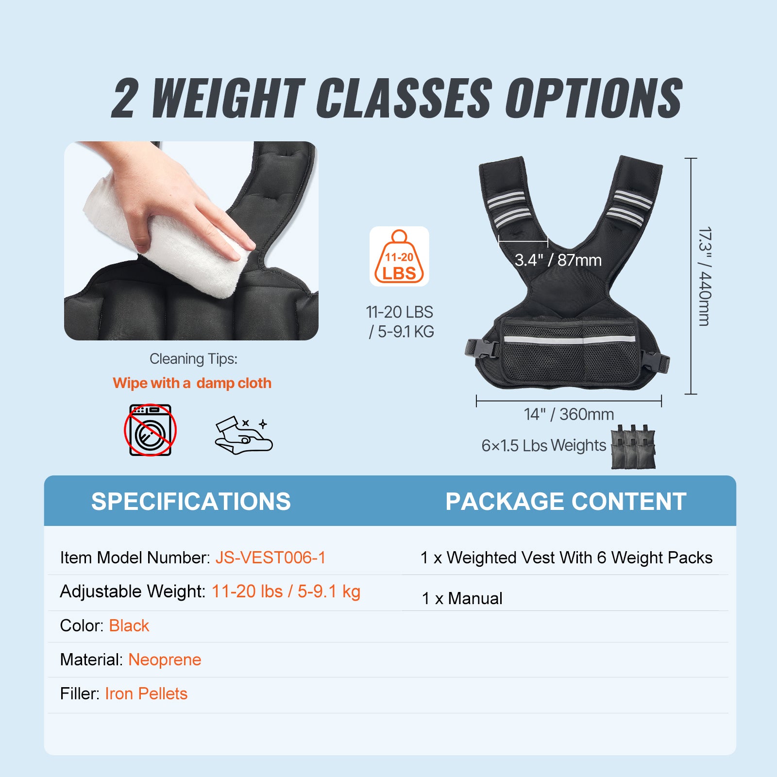 11-20lb Adjustable Weighted Vest for Men Women Strength Training Running