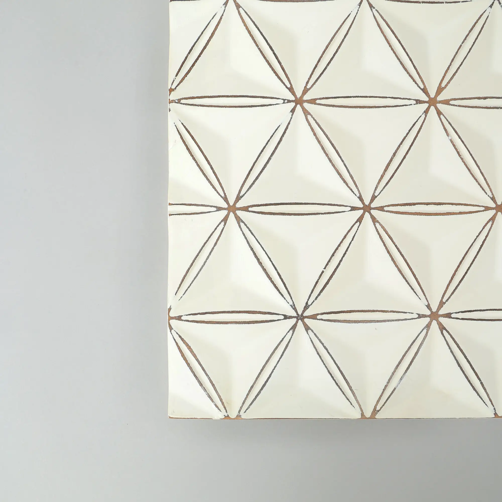 White Square Shape Handcrafted MDF Wall Decor – 16"x16" Elegant Home Accent