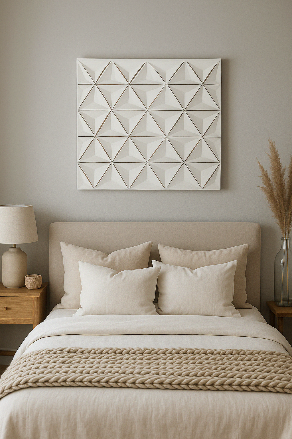 White Square Shape Handcrafted MDF Wall Decor – 16"x16" Elegant Home Accent