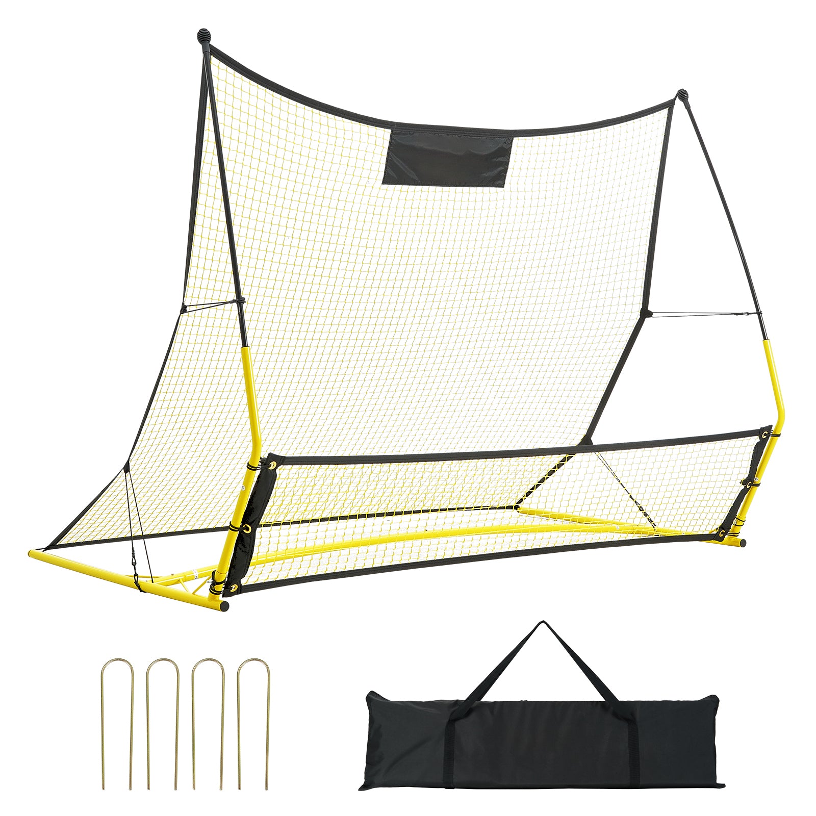 Soccer Trainer, 2-IN-1 Portable Soccer Rebounder Net, 71"x40" Iron Soccer Practice Equipment, Sports Football Rebounder Wall with Portable Bag, Perfect for Team Solo Training, Passing, Volley