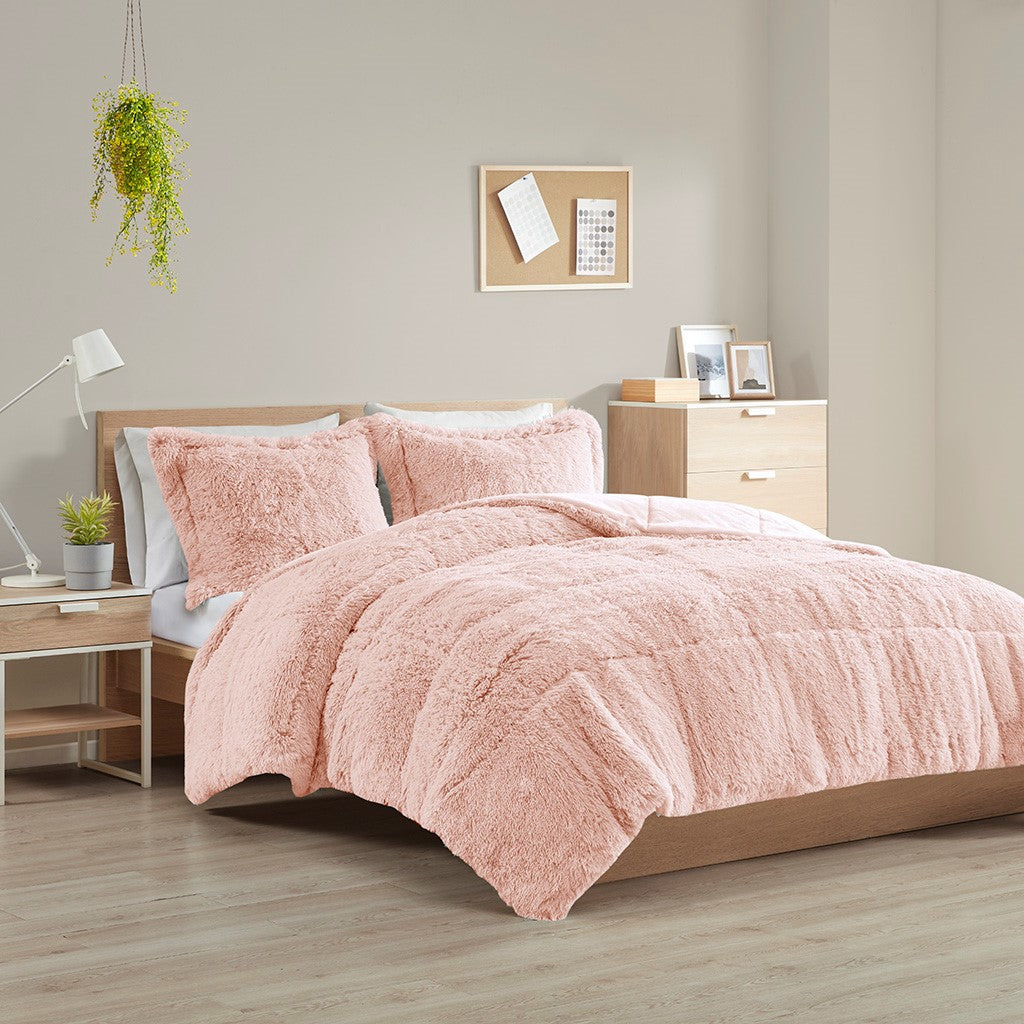 Twin/Twin XL Shaggy Long Fur Comforter Mini Set