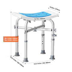 Shower Chair for Inside Shower, Adjustable Height Shower Stool with Crossbar Support, Shower Seat for Shower Tub, Non-Slip Bench Bathtub Stool Seat for Elderly Disabled Adults Handicap, 500 lbs