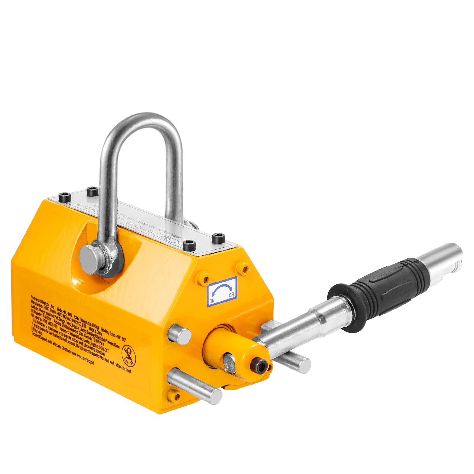 Magnetic Lifter, 1320 lbs/600kg Pulling Capacity, 2.5 Safety Factor, Steel and Neodymium, Lifting Magnet with Release, Permanent Lift Magnets, Heavy Duty Magnet for Hoist, Block, Shop Crane