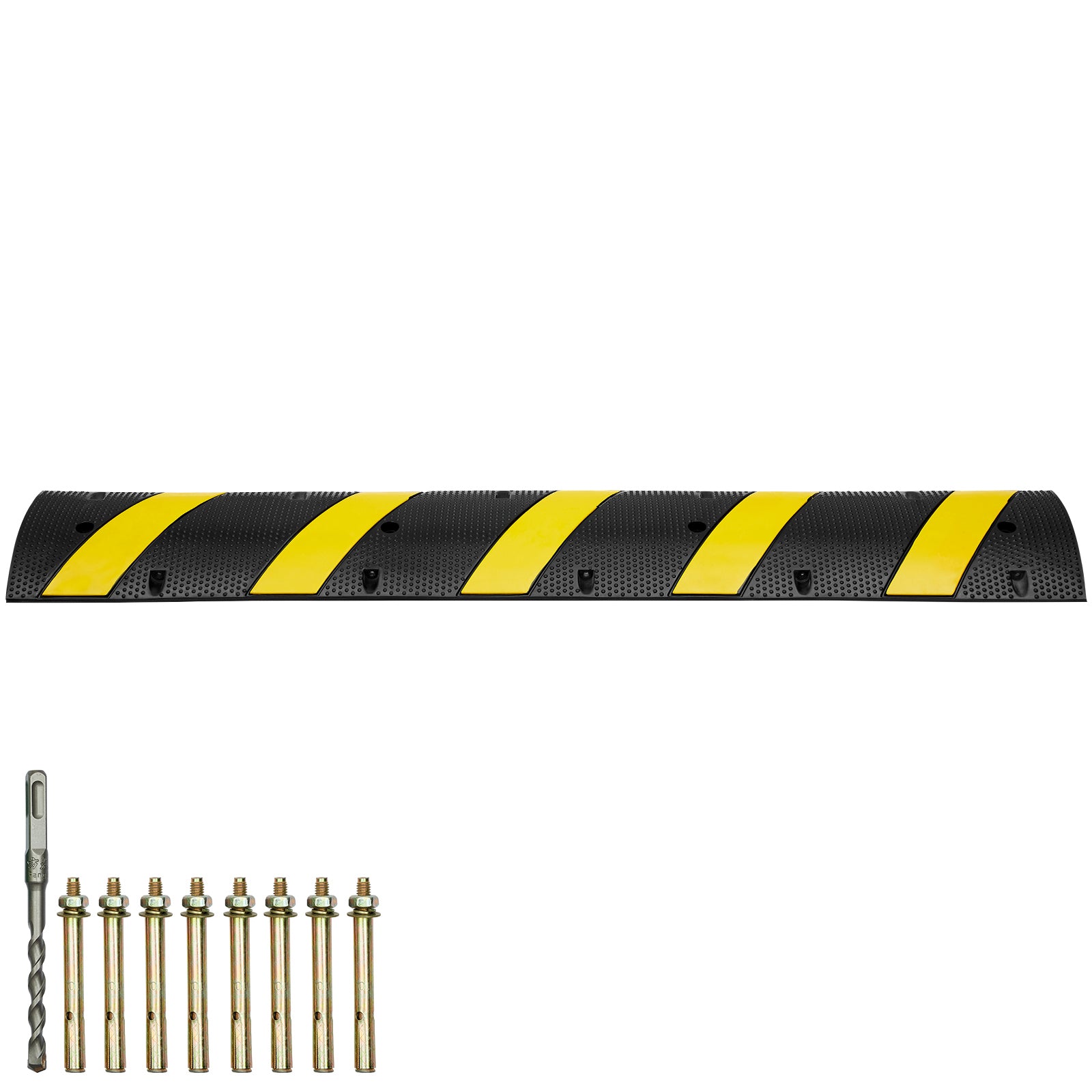 2 PCs 72'' Rubber Speed Bump 2 Channel 22000lbs Load Heavy Duty Speed Hump