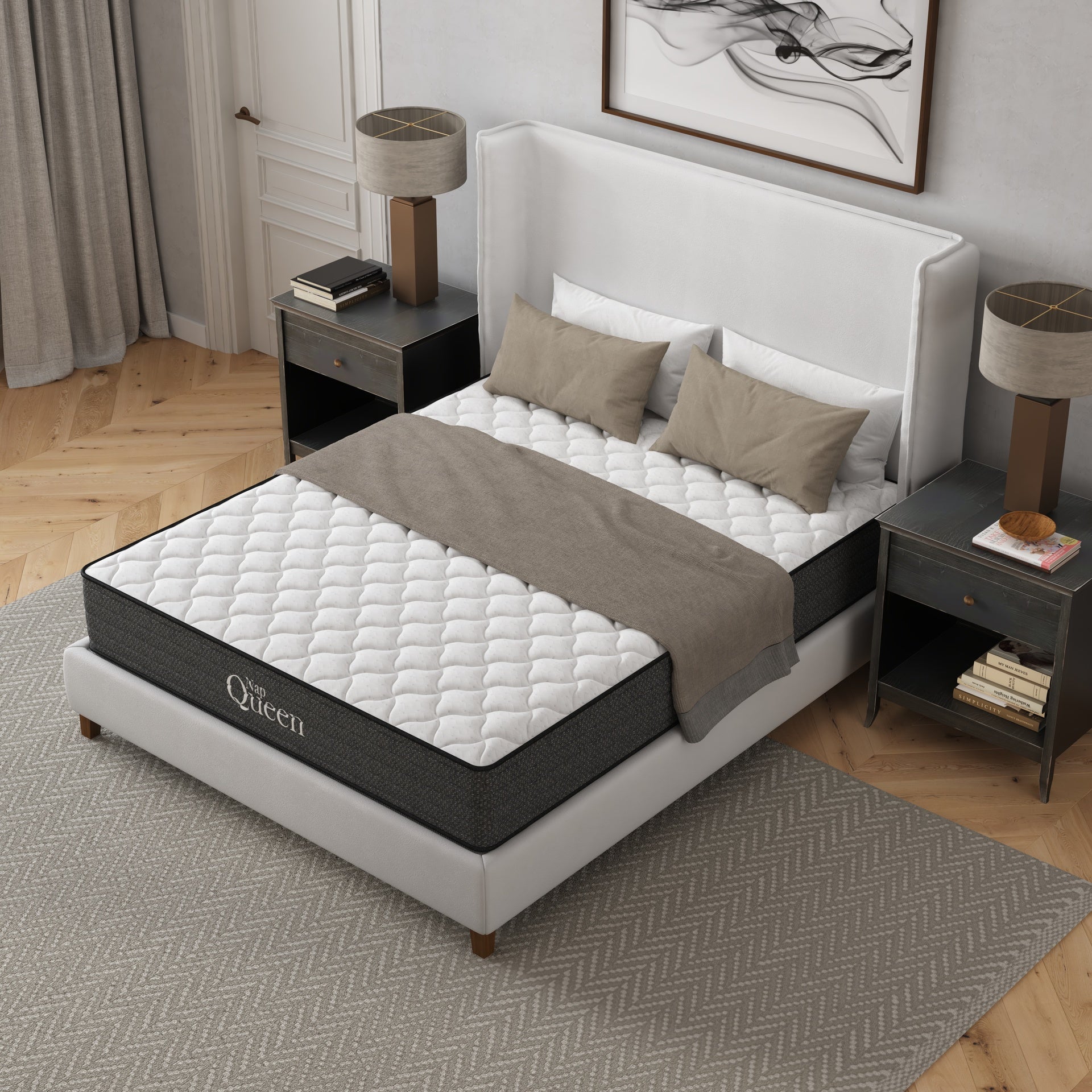 NapQueen Victoria 10 Inch Queen Cooling Gel Hybrid Mattress, CertiPUR-US Certified, Made in USA