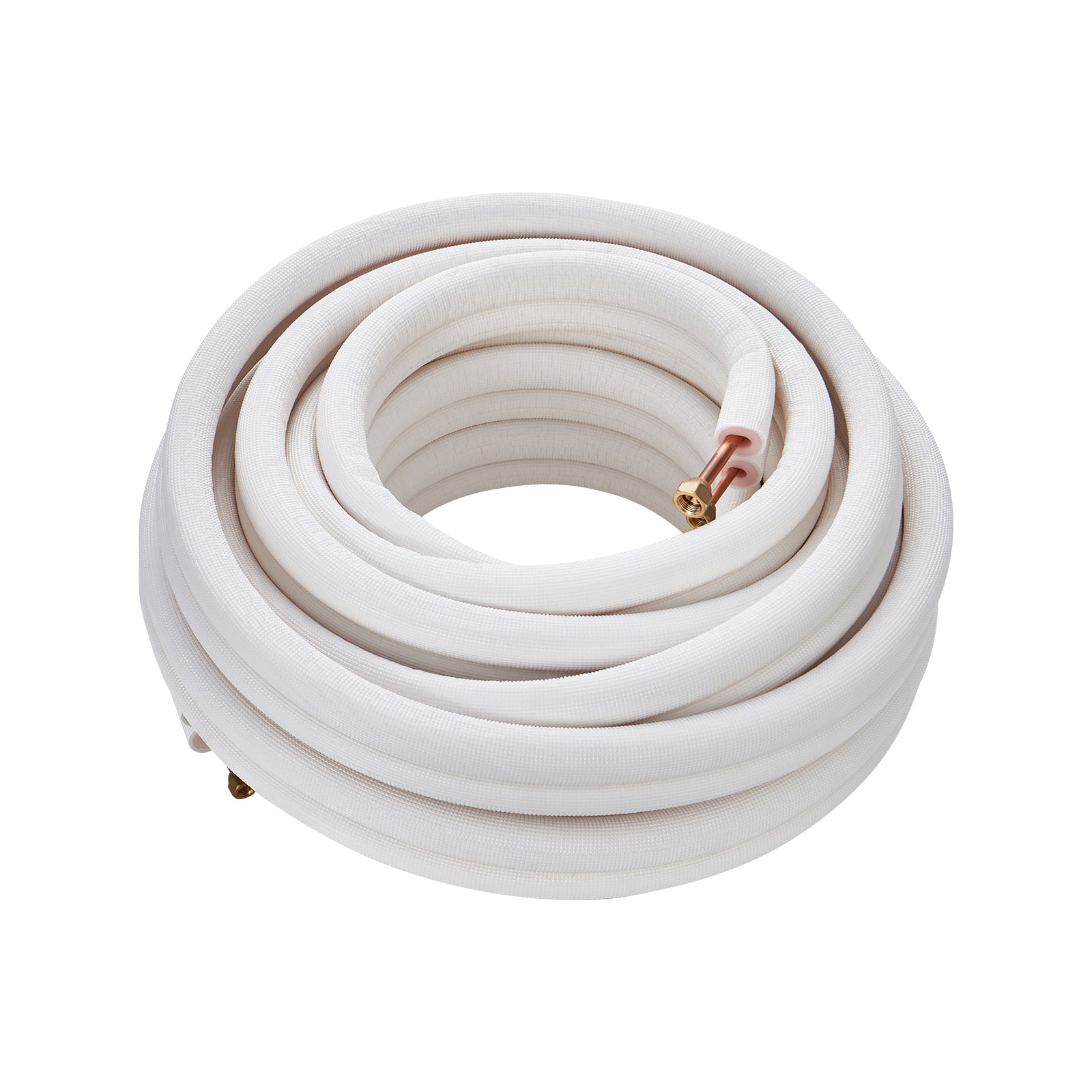 50FT Mini Split Line Set, 1/4" & 3/8" O.D Copper Pipes Tubing and Triple-Layer Insulation, for Mini Split Air Conditioning Refrigerant or Heating Pump Equipment & HVAC with Wrapping Strips.