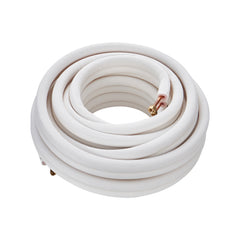 50FT Mini Split Line Set, 1/4" & 3/8" O.D Copper Pipes Tubing and Triple-Layer Insulation, for Mini Split Air Conditioning Refrigerant or Heating Pump Equipment & HVAC with Wrapping Strips.