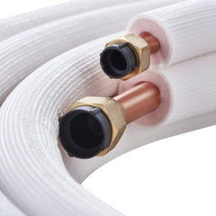 50FT Mini Split Line Set, 1/4" & 3/8" O.D Copper Pipes Tubing and Triple-Layer Insulation, for Mini Split Air Conditioning Refrigerant or Heating Pump Equipment & HVAC with Wrapping Strips.