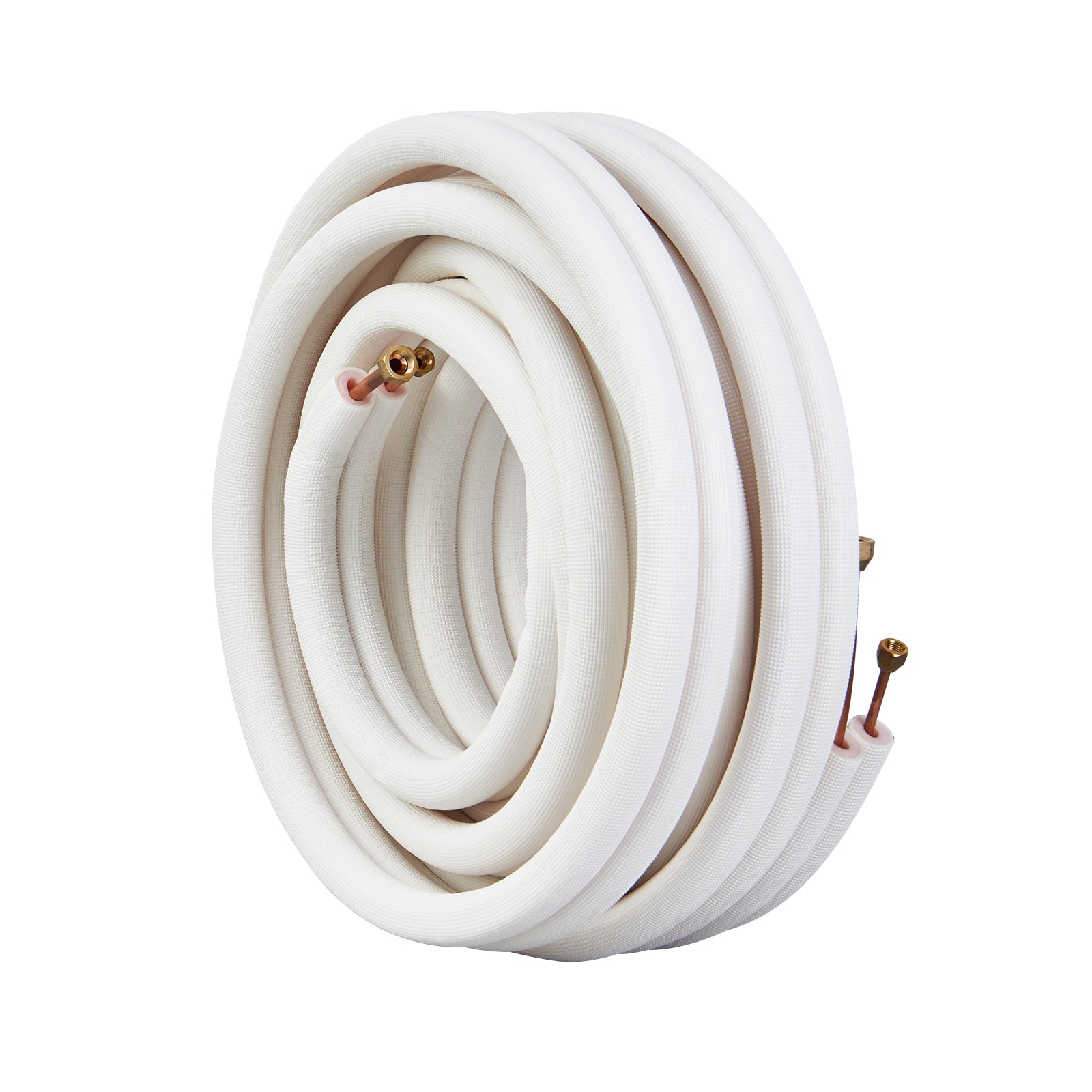 50FT Mini Split Line Set, 1/4" & 3/8" O.D Copper Pipes Tubing and Triple-Layer Insulation, for Mini Split Air Conditioning Refrigerant or Heating Pump Equipment & HVAC with Wrapping Strips.