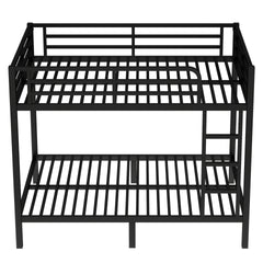Metal Full over Full Bunk Bed for Teens and Adults,Space-Saving/Noise Reduced/No Box Spring Needed, Black